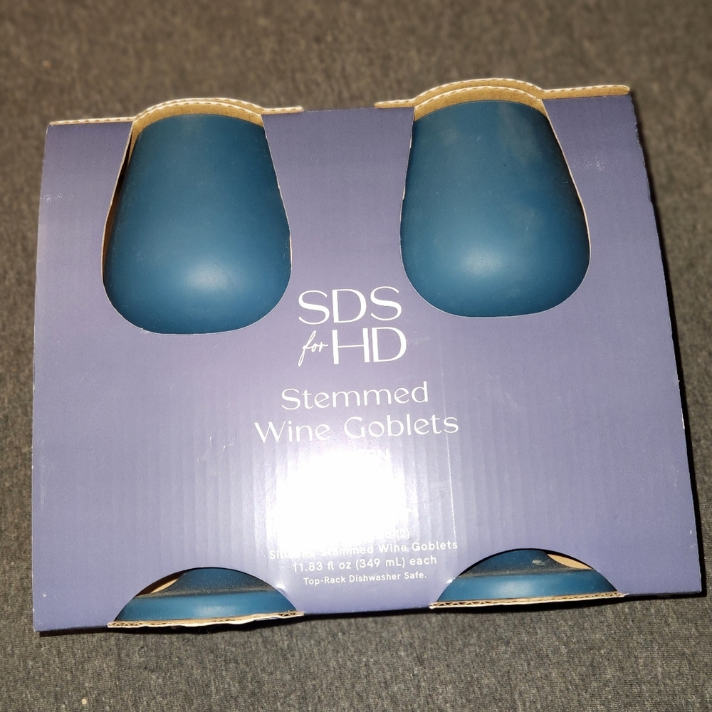 Blue Stemmed Wine Goblets